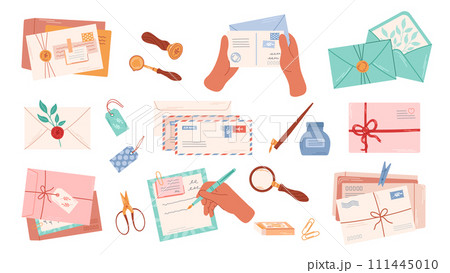 Set of various envelopes, letters, stamps and postal stationery. Set of various envelopes, letters, stamps and postal stationery. 111445010