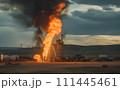 Oilfield Explosions. Oil and Gas Wells fire. Accident Oil Well Work. 111445461