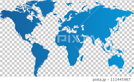 世界地図　グラデーション 111445967