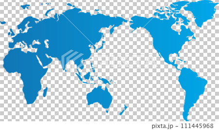 世界地図（日本中心）グラデーション 111445968