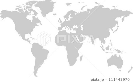 世界地図　モノクロ 111445970