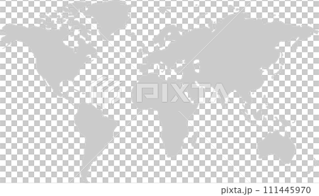世界地図　モノクロ 111445970