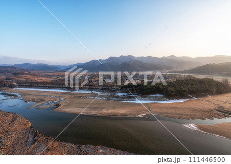 Andong Hahoe Folk Village viewed from above Andong Hahoe Folk Village viewed from above 111446500