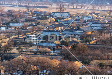 Andong Hahoe Folk Village viewed from above Andong Hahoe Folk Village viewed from above 111446504