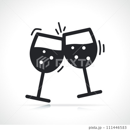 champagne glasses collide icon isolated 111446583