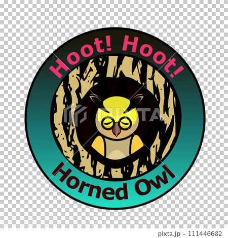 Illustration of a long-eared owl and owl 111446682