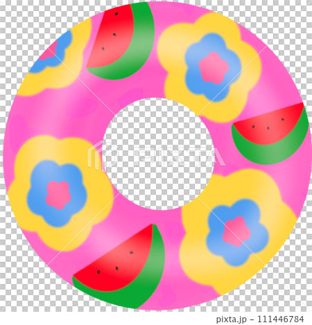 Rubber ring swimming pool summer clipart 111446784