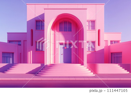 AI-generated content. abstract pink building,...のイラスト素材 [111447105] - PIXTA