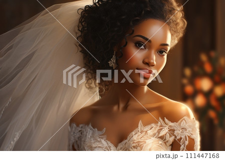 Beautiful young African American bride Beautiful young African American bride 111447168