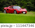 山の中の赤いスポーツカー 111447346