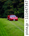 山の中の赤いスポーツカー 111447347