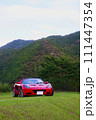 山の中の赤いスポーツカー 111447354