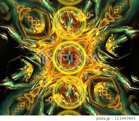 Computer generated colorful fractal artwork 111447643