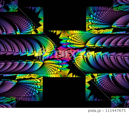 Computer generated colorful fractal artwork 111447675