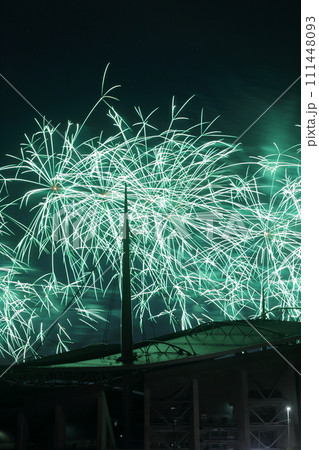 夏の夜を彩る 花火の美しき瞬間（豊田おいでんまつり　豊田スタジアム　愛知県 豊田市） 111448093