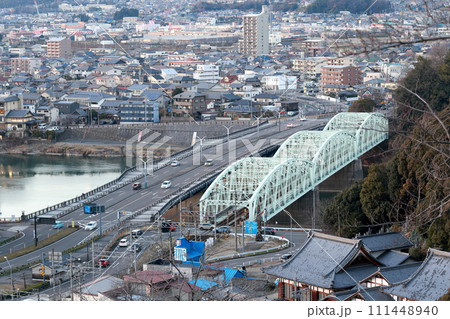 犬山の景色（犬山橋、ツインブリッジ　愛知県 犬山市 各務原市） 111448940
