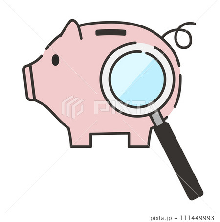 貯金額の審査を表現したイラスト 111449993