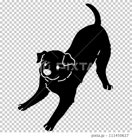 簡單可愛的羅威納犬剪影邀請您一起玩。 111450627