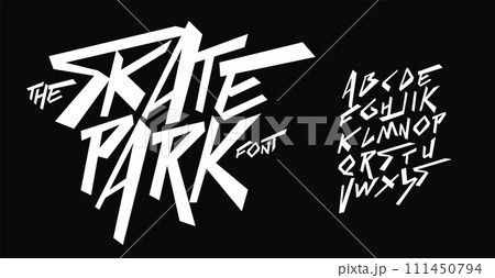 Cool street art font dynamic graffiti font for modern bold marker logo, spirited expressive headline, youth urban vibe. Art typographic design. Vector typeset 111450794