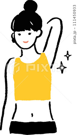 脱毛、わきのケアをする女性のイラスト 111450933