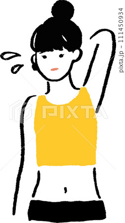 脱毛、ワキをきにする女性のイラスト 111450934