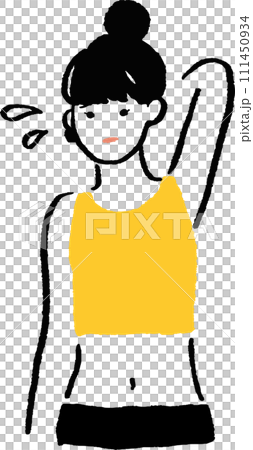 脱毛、ワキをきにする女性のイラスト 111450934