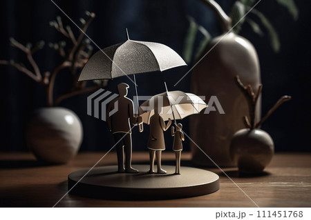 Family insurance, life and property safety concept, protection umbrella concept. 111451768
