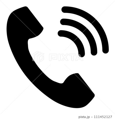 電話のアイコン 黒 111452127