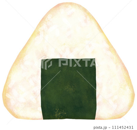 海苔を巻いたおにぎりのイラスト 111452431