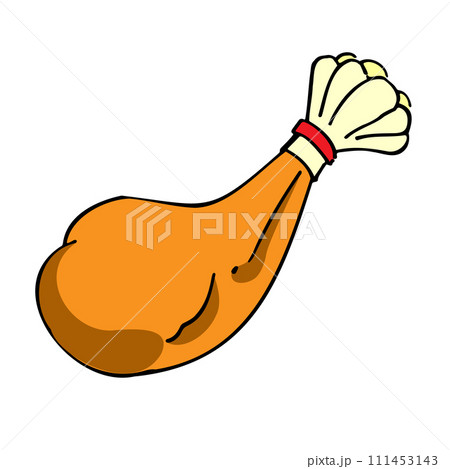 Christmasに食べたいローストチキンのイラスト 111453143