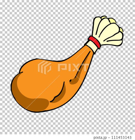 Christmasに食べたいローストチキンのイラスト 111453143