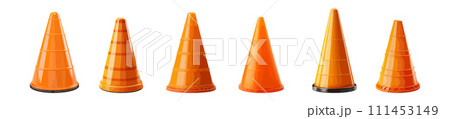 Traffic cone vector set isolated on white background 111453149