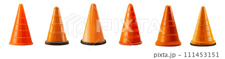 Traffic cone vector set isolated on white background 111453151