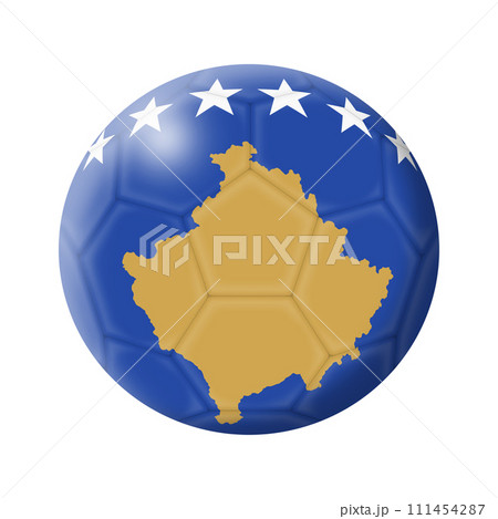 Kosovo soccer ball football 3d illustration Kosovo soccer ball football 3d illustration 111454287
