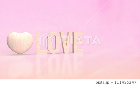 The Love and heart wood for valentines concept 3d rendering. The Love and heart wood for valentines concept 3d rendering. 111455247
