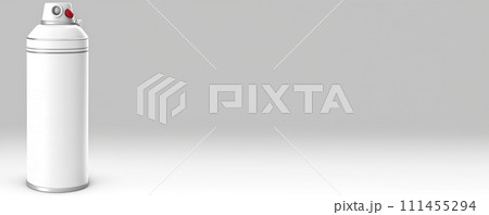 Spray can mockup with paint. Header for text on a white background. AI generated. 111455294