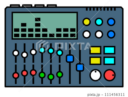 入力される音声や音源を調整して高音質化するミキサーのイラスト 入力される音声や音源を調整して高音質化するミキサーのイラスト 111456311