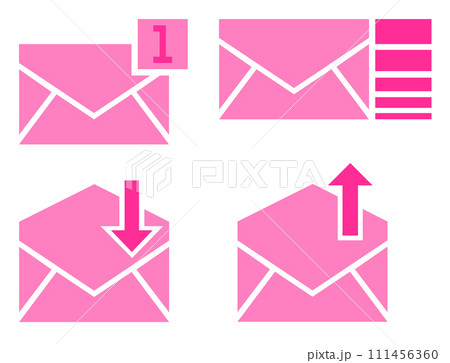メールを送受信するアイコンのイラスト 111456360