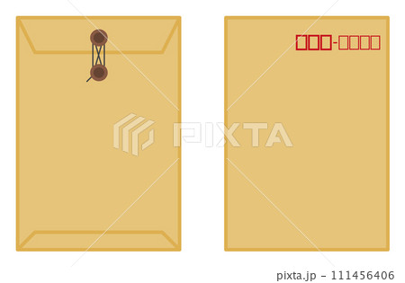 手紙や書類を同封して郵送する紙製の封筒イラスト 手紙や書類を同封して郵送する紙製の封筒イラスト 111456406