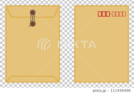 手紙や書類を同封して郵送する紙製の封筒イラスト 手紙や書類を同封して郵送する紙製の封筒イラスト 111456406