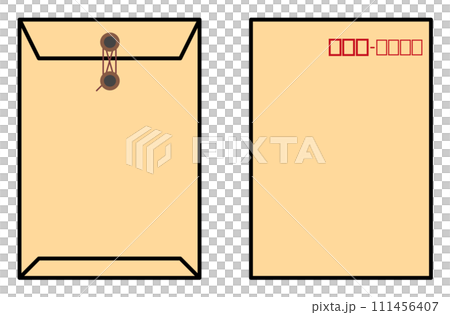 Illustration of a paper envelope for mailing letters and documents 111456407