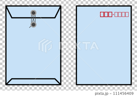 手紙や書類を同封して郵送する紙製の封筒イラスト 111456409
