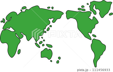 世界地図のシンプルなイラスト 111456933