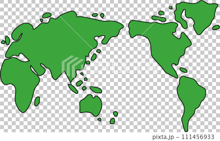 世界地図のシンプルなイラスト 111456933