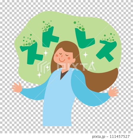 ストレスが消えていく女性のイラスト 111457527