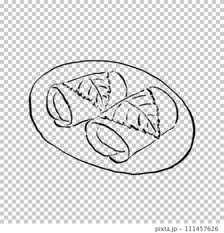 Kanto style (Chomeiji Temple) Sakuramochi line drawing 111457626