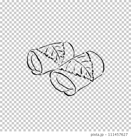 Kanto style (Chomeiji Temple) Sakuramochi line drawing 111457627