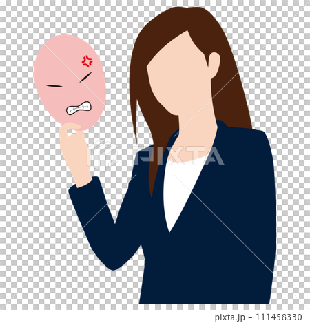 女商人摘下憤怒的面具 111458330