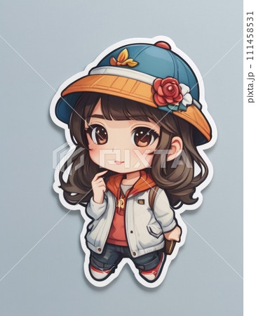 笑顔の可愛い女の子のイラスト 111458531