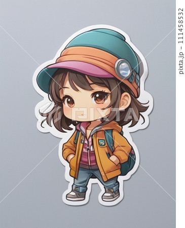 笑顔の可愛い女の子のイラスト 笑顔の可愛い女の子のイラスト 111458532